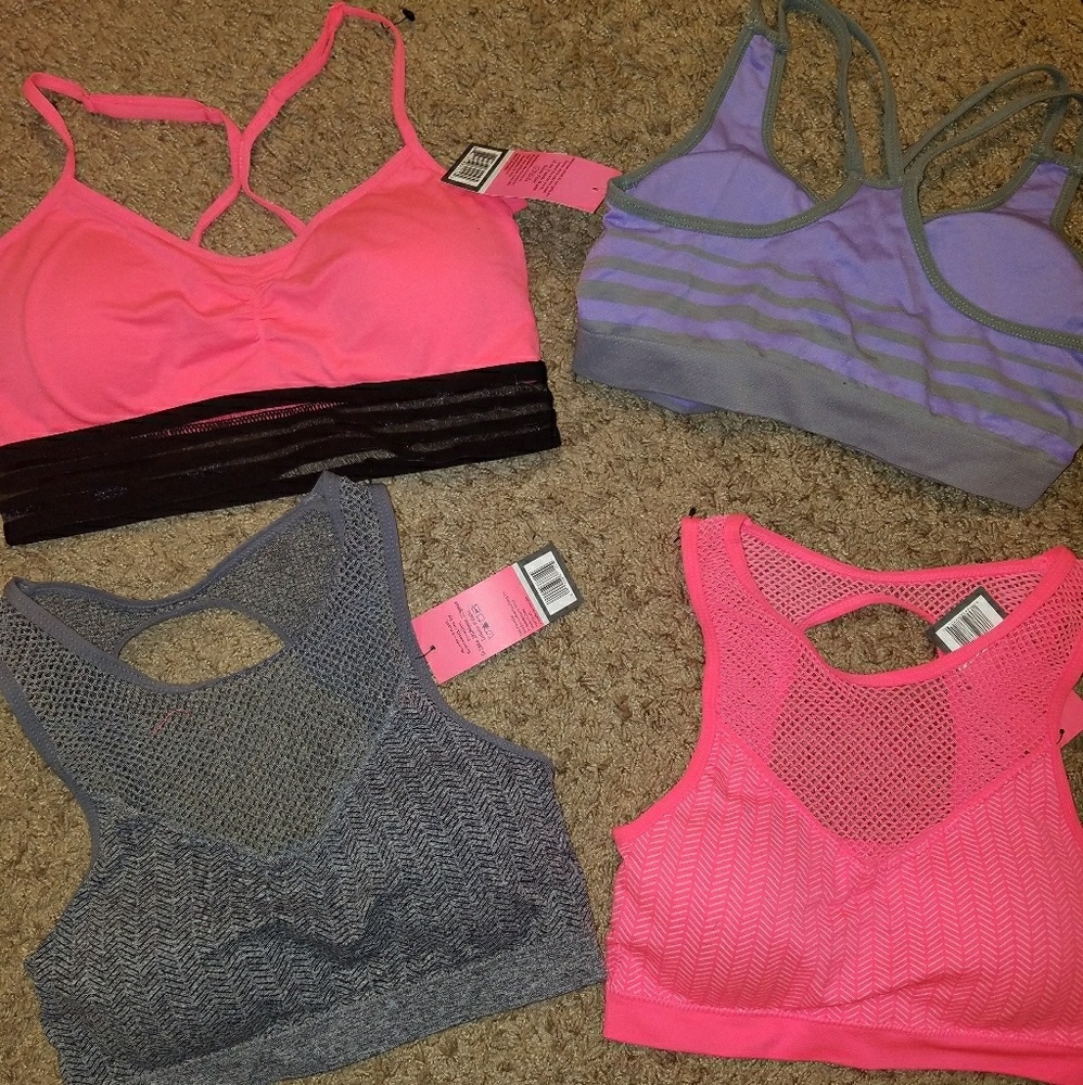 Lot of 4 NEW super-cute sports bras [w/tags]!! :)